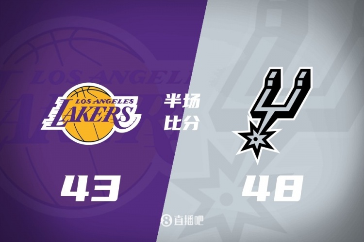 半场战报-詹姆斯缺阵 湖人落后马刺5分 东契奇22+7+8 文班5+7